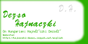 dezso hajnaczki business card